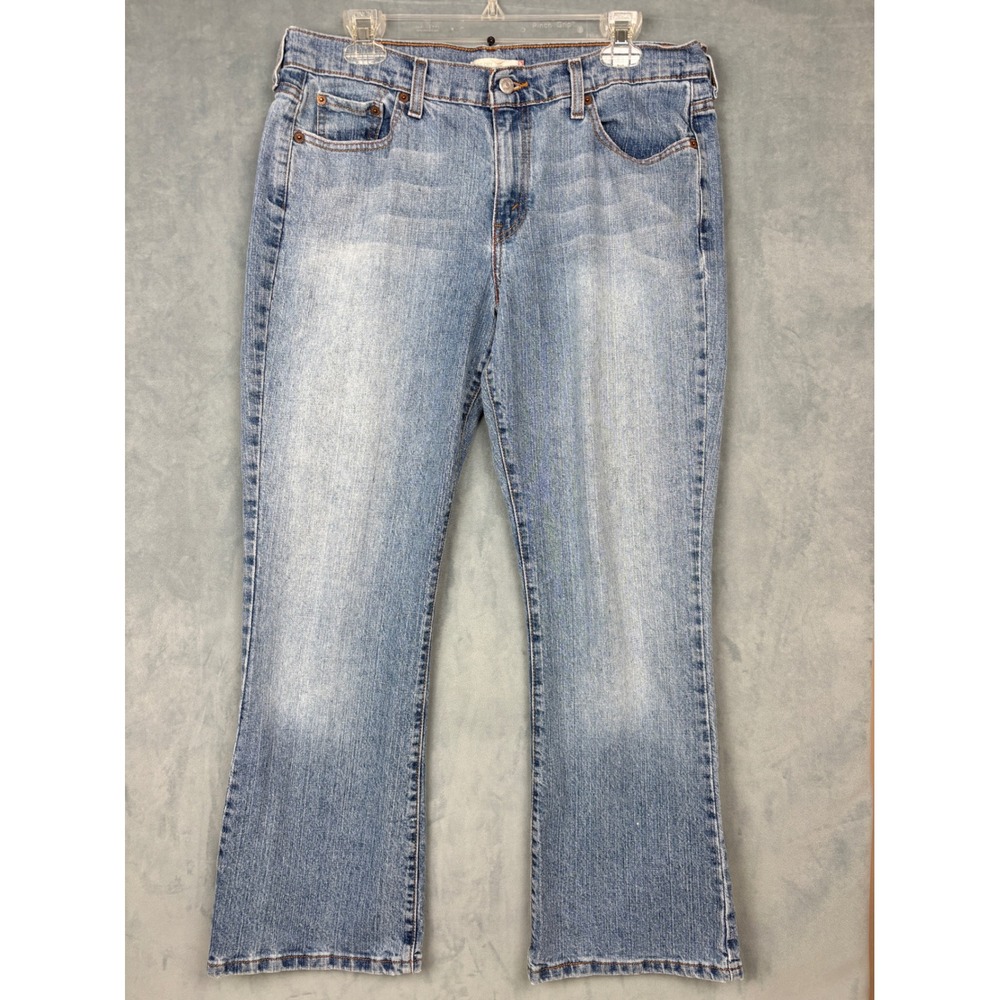 Levis 515 Bootcut Jeans Light Wash Blue Denim Stretch Size 12 S Short 15515-1101